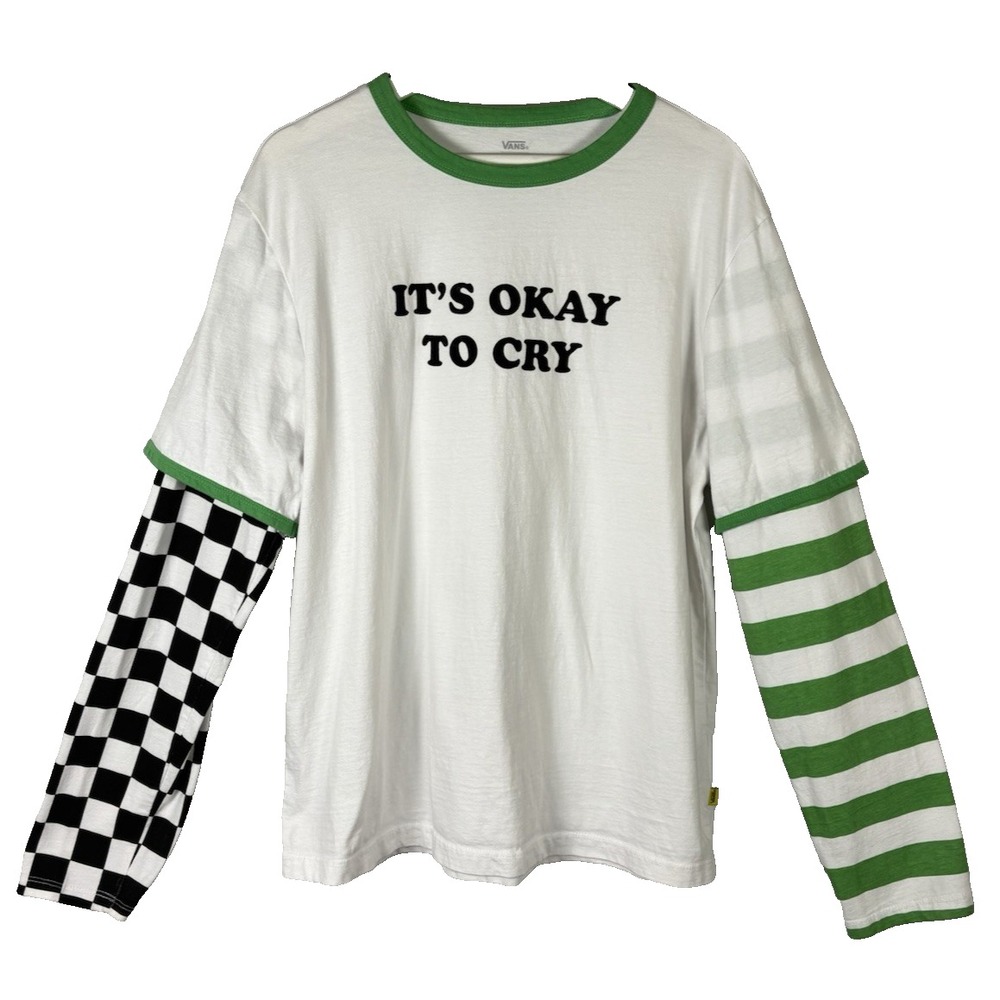 Vans X Tierra Whack Twofer Long-Sleeve Tee XL Ring Collar Check Its Okay to Cry